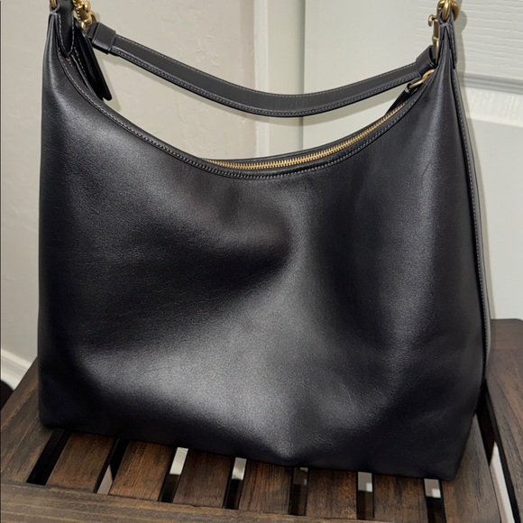 Coach Black Leather Shoulder Bag with Gold Accents - Picture 5 of 10